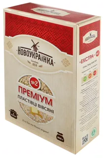 Novoukrainka Oat Flakes Premium No.2 cardboard pack 800g — photo 2