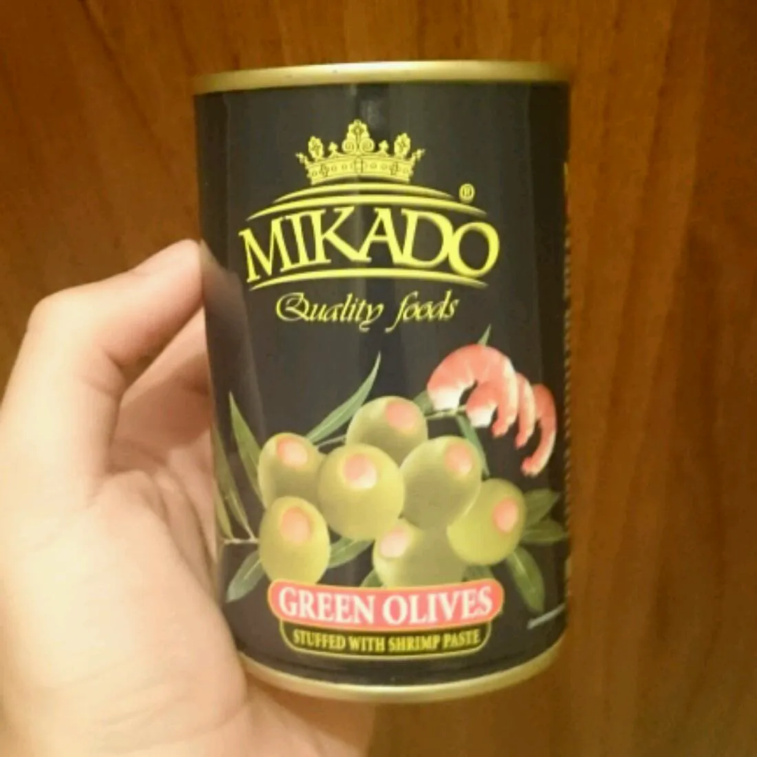 Mikado Green Olives with Shrimp 314ml/300g can with key