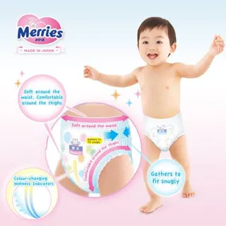 Merries L-size diapers for children 9-14kg 44pcs — photo 6