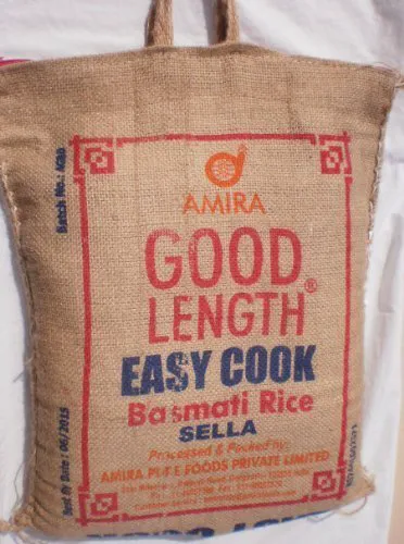 Ris Amira basmati, Sella, пропарений, Easy Cook, 20 фунтів мішок із застібкою-молнією