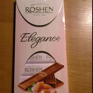 Roshen Elegance dark milk chocolate with crushed almonds 100g — photo 2
