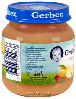 Gerber Apple Puree without Starch and Sugar for Children from 4 Months Glass Jar 130g — photo 6