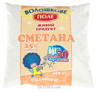 Voloshkove Pole Sour Cream 25% 400g — photo 3