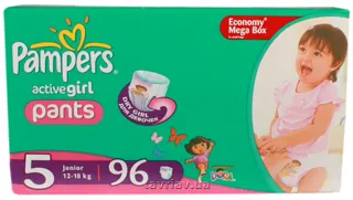 Pampers Active Girl Diapers Pants 5 Junior (12-18kg) Mega Pack 96 pcs — photo 5