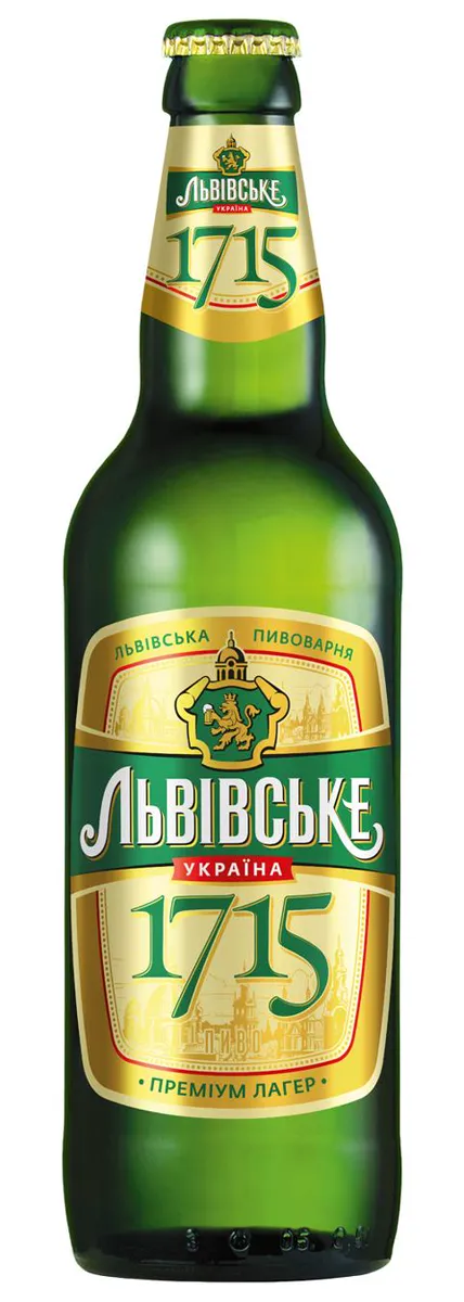 Lvivske Light Beer N1715 0.5L Glass bottle