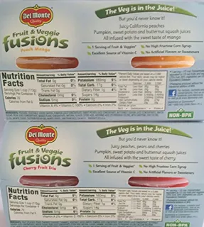 Del Monte 2 pcs Fruit & Veggie Blend - Peach Mango, Cherry Fruit Trio — photo 2