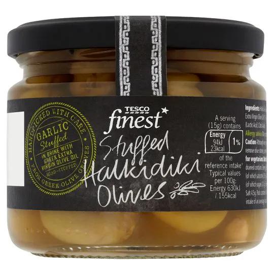 Tesco Finest Garlic Stuffed Olives 285g