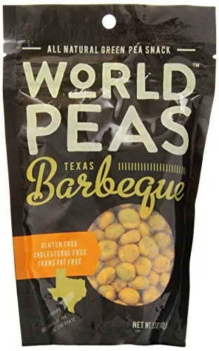 World Peas Зелені горохові снеки, Texas BBQ, 3 пакети по 5,3 унції