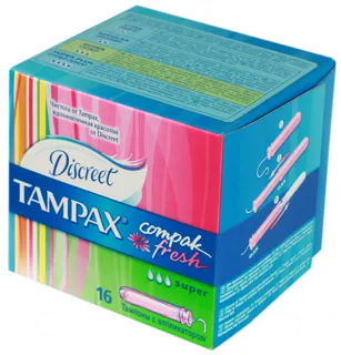 Tampax Discreet Compact Fresh Tampons 16 pcs — photo 2
