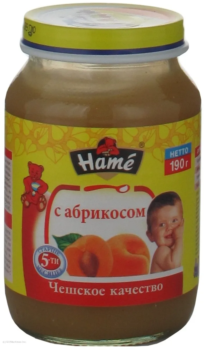 HAMÉ S.r.o. Apricot Fruit Puree for Children from 5 Months Glass Jar 190g