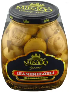 Mikado Whole Marinated Champignon Mushrooms 580ml Jar — photo 3