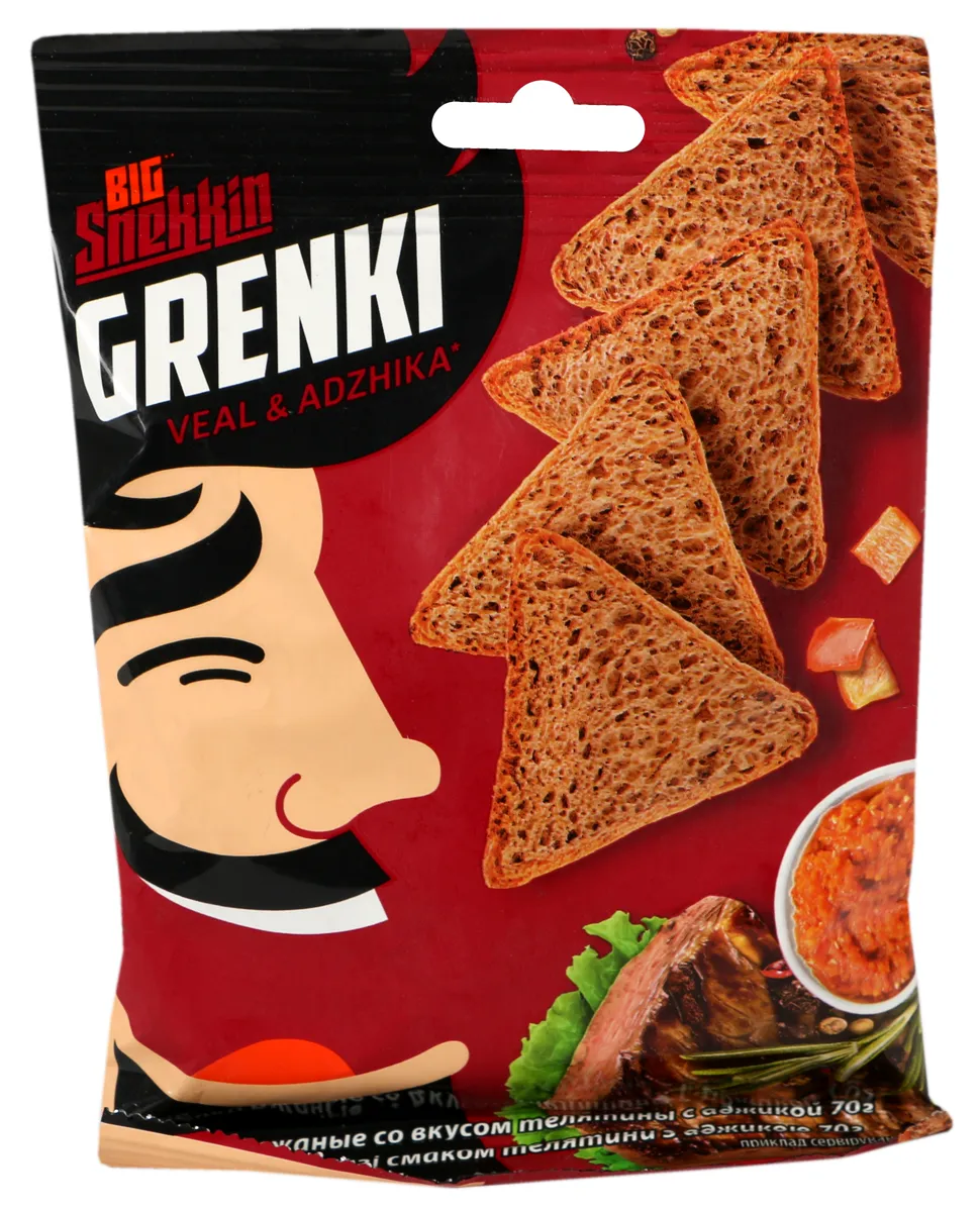 Snekyn Rye Toasts with Veal and Adjika Flavor 70g