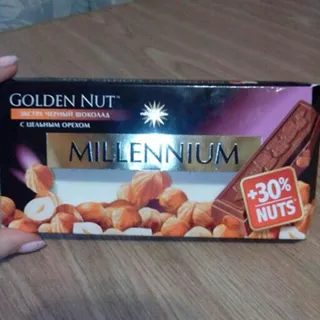 Millennium Golden Nut dark chocolate with whole hazelnuts 100g — photo 9