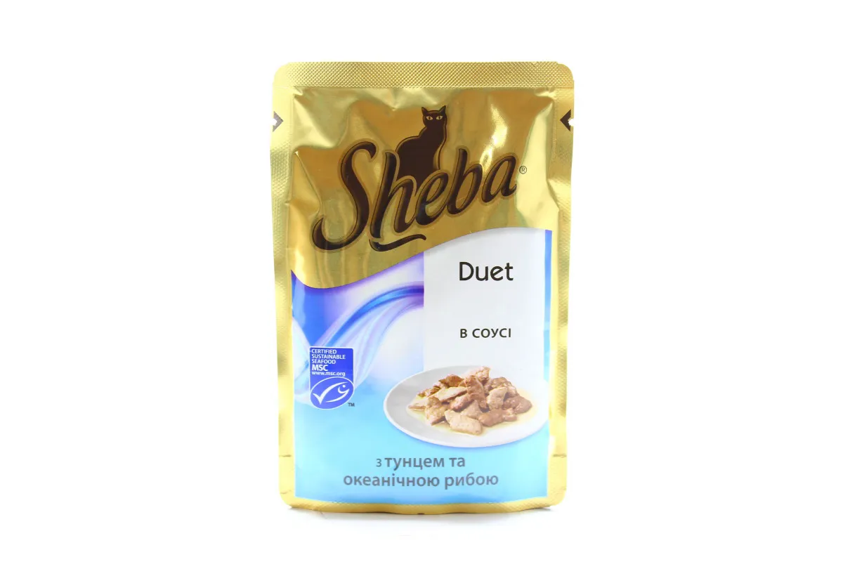 Sheba Duet Tuna & Ocean Fish Cat Food Pouch 85g