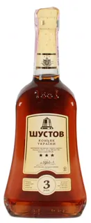Shustoff Cognac 3 Stars 40% Glass Bottle 0.5L — photo 3