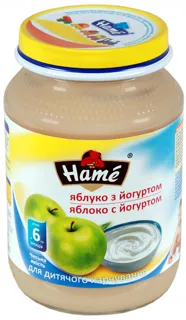 HAMÉ S.r.o. apple yogurt puree for children from 6 months glass jar 190g — photo 6