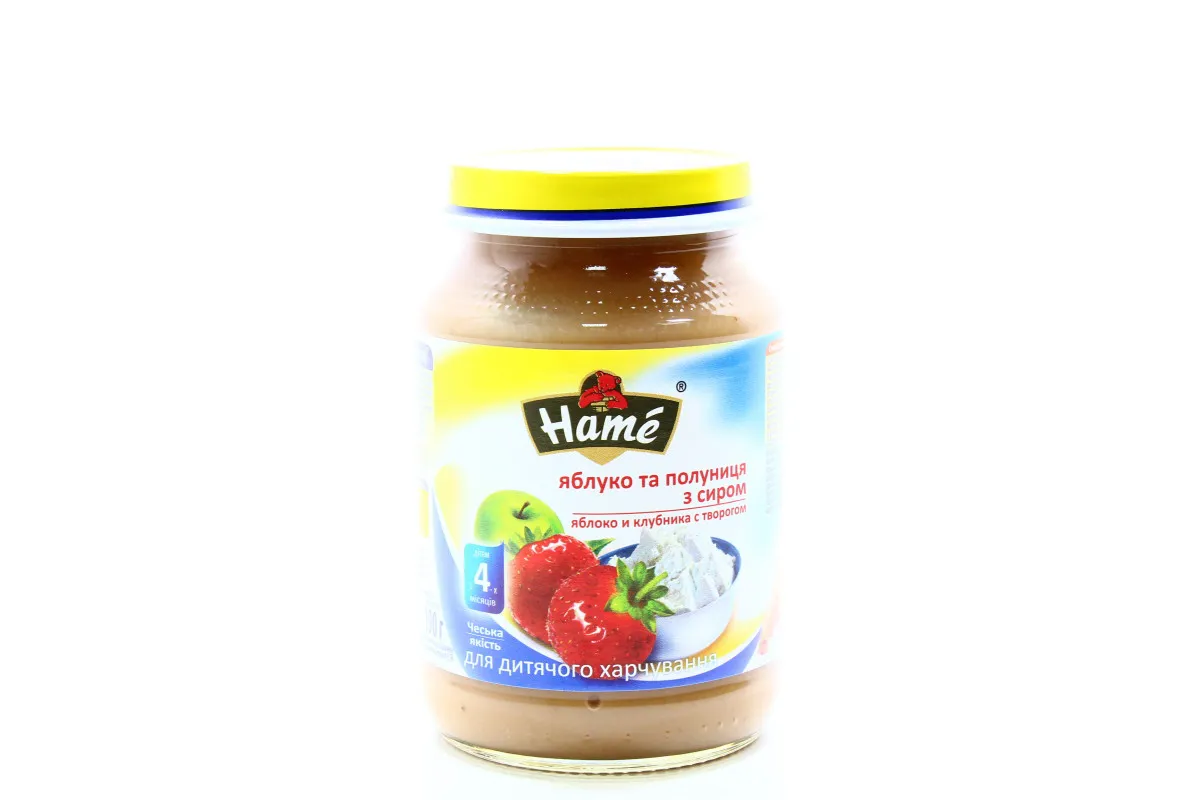 Apple and strawberry with cottage cheese puree Hame 190g