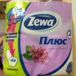 Туалетний папір Zewa Aqua Tube бузок 2 шари 184 відриви 4шт — фото 6
