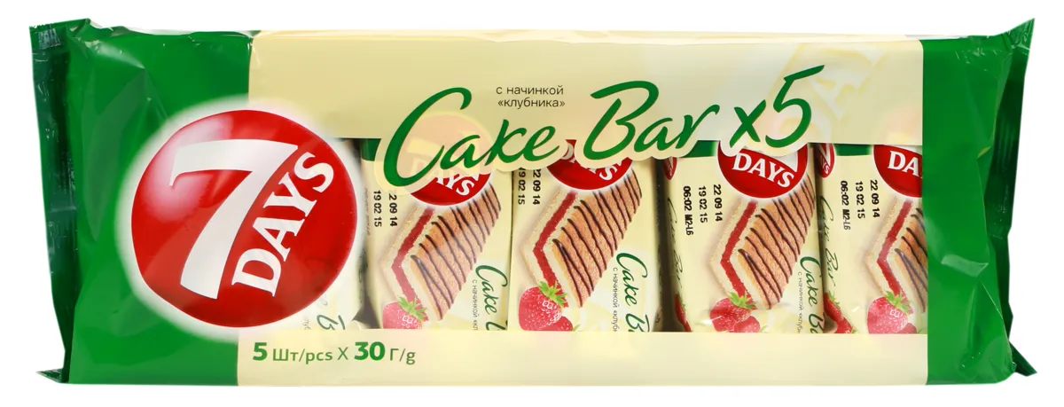 7Days Biscuit Cake Strawberry 5x30g