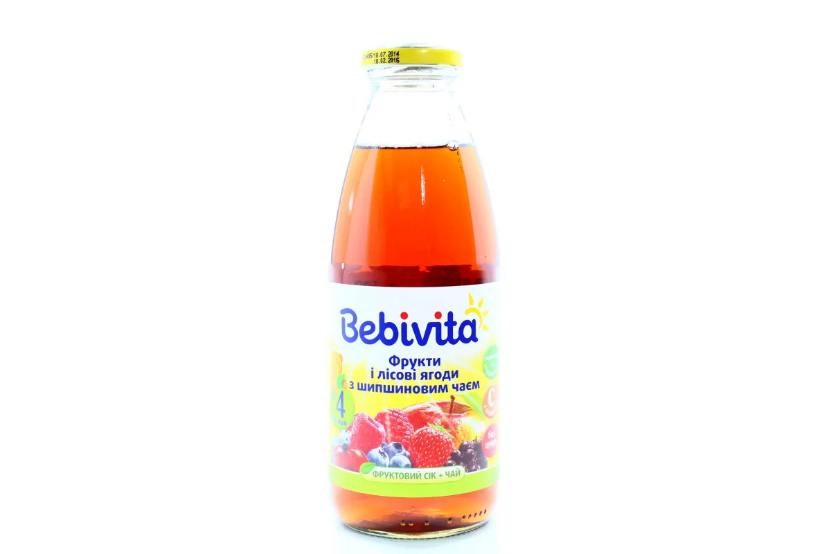 Bebivita Fruit and Berry Juice with Rosehip Tea from 4 Months Glass Bottle 0.5L
