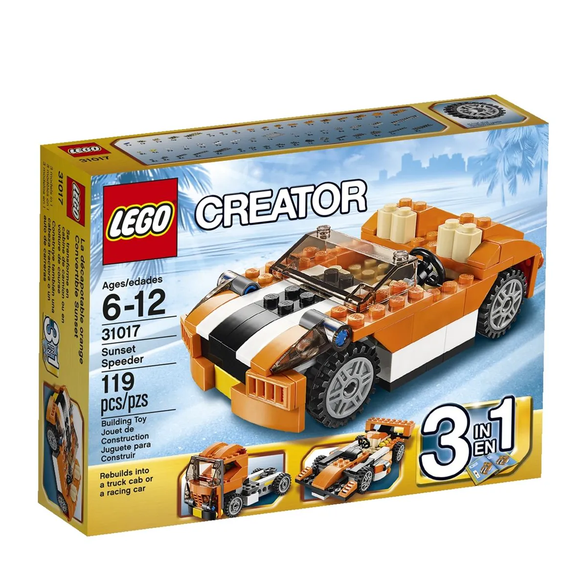 Lego Creator Sunset Racer Building Set for Kids 6-12 Years 119 Pieces