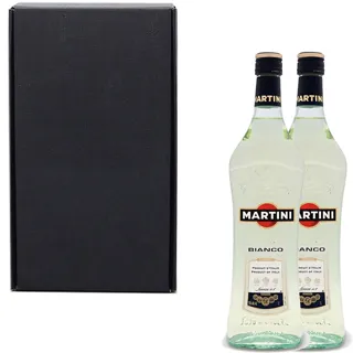2 x Martini Bianco Dry Vermouth in Matte Black Gift Box with Handle Gifts2Drink — photo 4