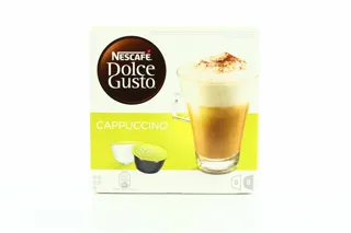 Natural ground roasted coffee Nescafe Dolce Gusto Cappuccino 100% Arabica 8x8g + dry milk and sugar mix 8x17g Great Britain — photo 5