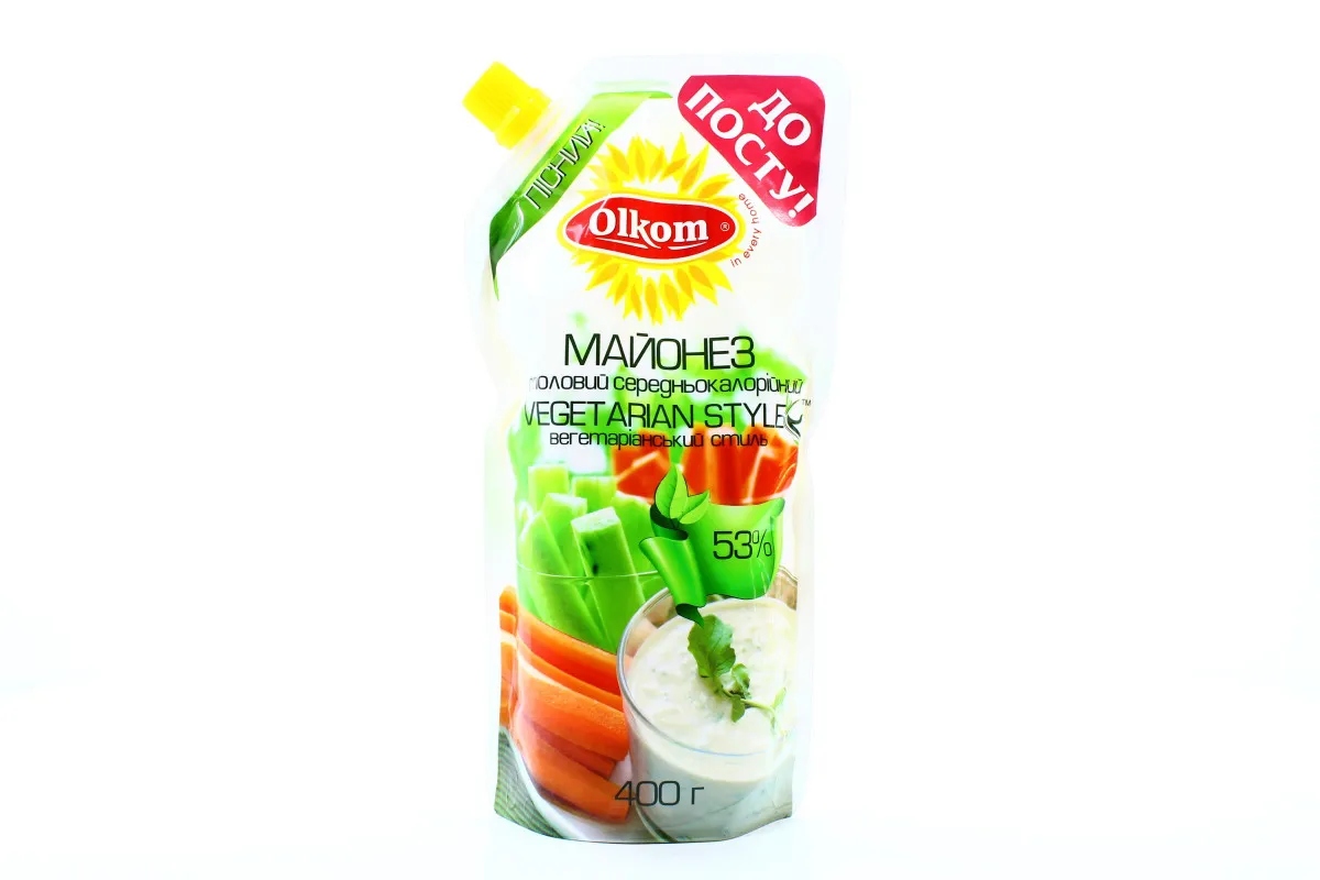 Olkom Vegetarian Style Mayonnaise 53% 400g pouch