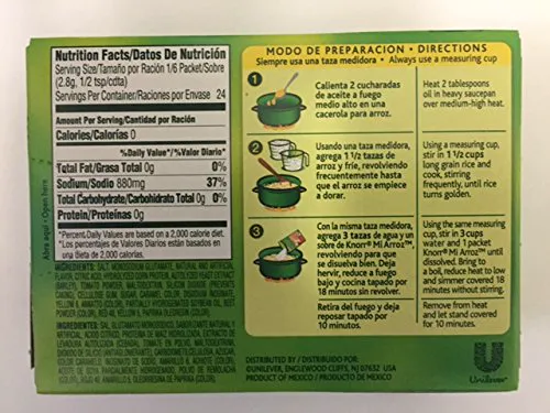 Knorr Red Rice Seasoning Mix Mi Arroz - 1 box with 4 - 0.59 oz packets
