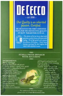 De Cecco Fusilli with Spinach, 12 oz (12 pack) — photo 11