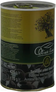 Pitted Black Olives Selected 420g Tin — photo 3