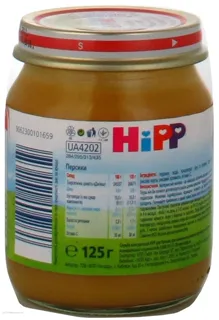 Hipp Peach Puree No Sugar Added for Children from 4 Months Glass Jar 125g — photo 2
