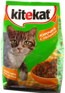 Kitekat dry food for adult cats with chicken and vegetables 400g — photo 4