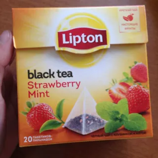 Трав'яний чай Herbal Strawberry Mint Клубніка М'ята пірамідки 32г, 20шт — фото 3