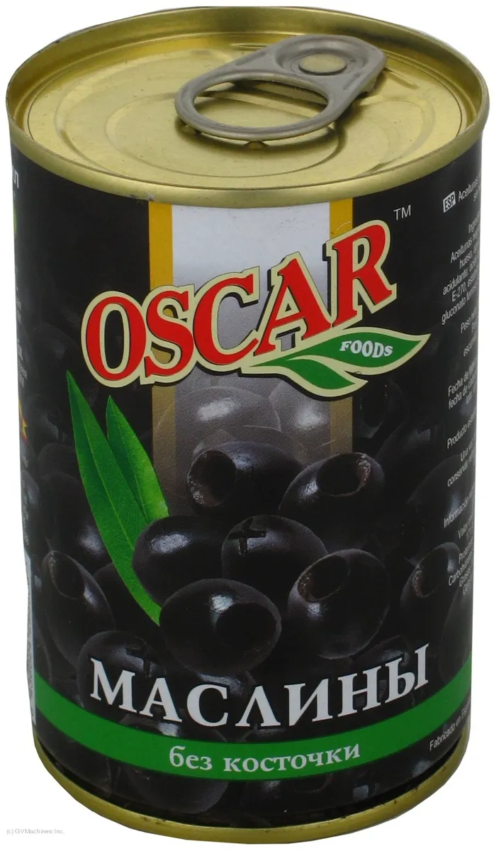 Маслини Oskar чорні без кісточки, жерстяна банка 300г