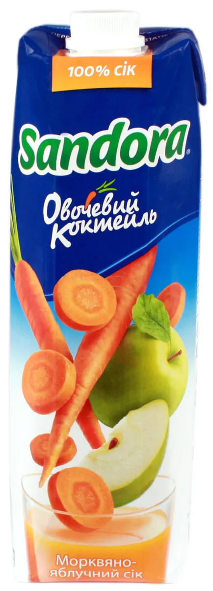 Сік Sandora Овочевий коктейль Морквяно яблучний 0,95л