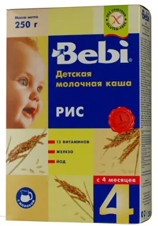 Молочна каша для дітей Рисова Колинський завод з 4 місяців 250г картонна упак. — фото 2