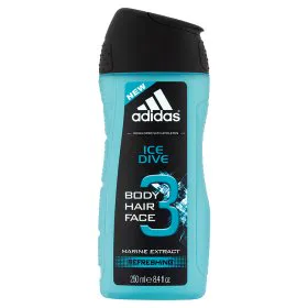 Adidas Ice Dive 3в1 гель для душу, шампунь, засіб для вмивання для чоловіків 250мл — фото 3