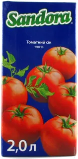 Sandora Tomato Juice with Salt Tetra Pak 2L — photo 8