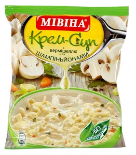 Mivina cream soup with vermicelli and mushrooms 57.5g packet — photo 2