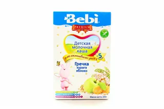 Каша Bebi Premium суха гречана з курагою та яблуком молочна 200г — фото 4