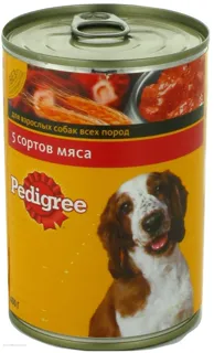 Pedigree dog food 5 meats 400g can with key — photo 4