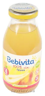 Bebivita Pear Juice Baby Sugar-Free Hypoallergenic Vitamin C Enriched From 4 Months Glass Bottle 200ml — photo 3