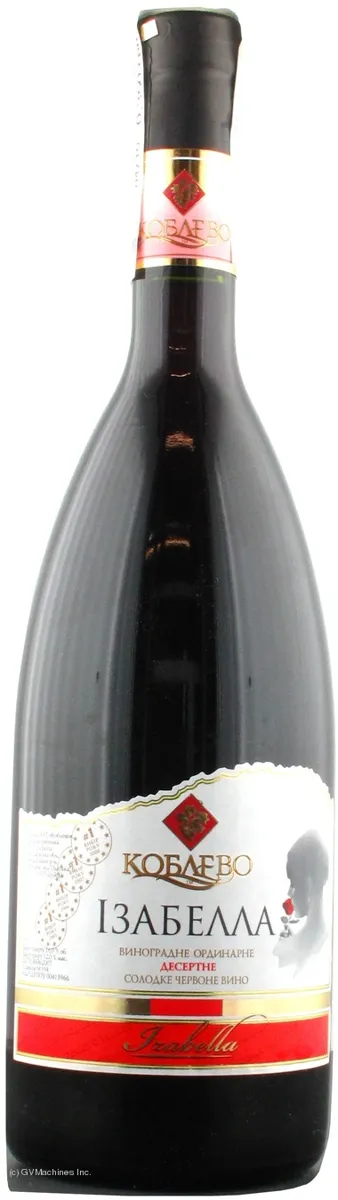 Koblevo Isabella Red Wine Ordinary Dessert Sweet 16% Glass Bottle 700ml