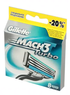 Gillette Mach 3 Turbo Replacement Cartridge for Men's Razor 8pcs — photo 4