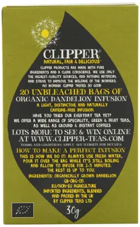 Clipper Organic Dandelion Infusions 20 Bags (Pack of 6, Total 120 Packets) — photo 7