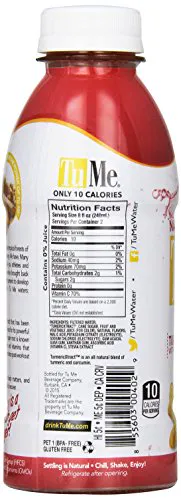 Tu Me Beverage Company Куркума Заряджена вода з ягодами, 16,9 фл. унцій (упаковка 12)