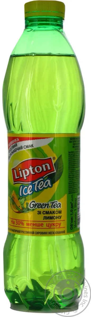 Чай Lipton холодний зелений зі смаком лимона пластикова пляшка 1л