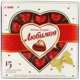 Liubymov Milk Chocolate Heart Candies with Nut Praline 125g — photo 4