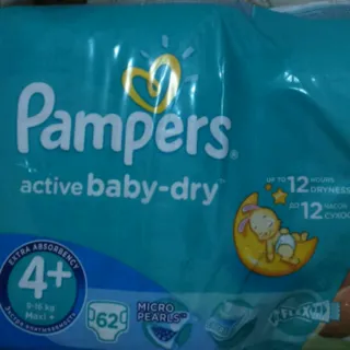 Pampers Active Baby-Dry Diapers Size 4+ (9-16 kg) 62 pcs — photo 2